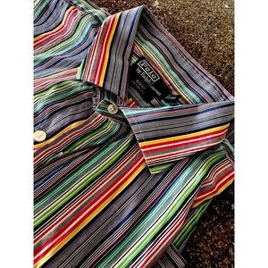 Polo Ralph Lauren Shirt Mens 18.5 Westerton Colorful Vertical Stripe Long Sleeve